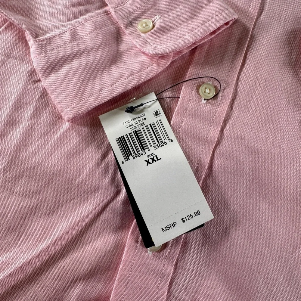 NWT Polo Ralph‎ Lauren Stretch Oxford Shirt Mens XXL Pink Slim Fit Button Down
